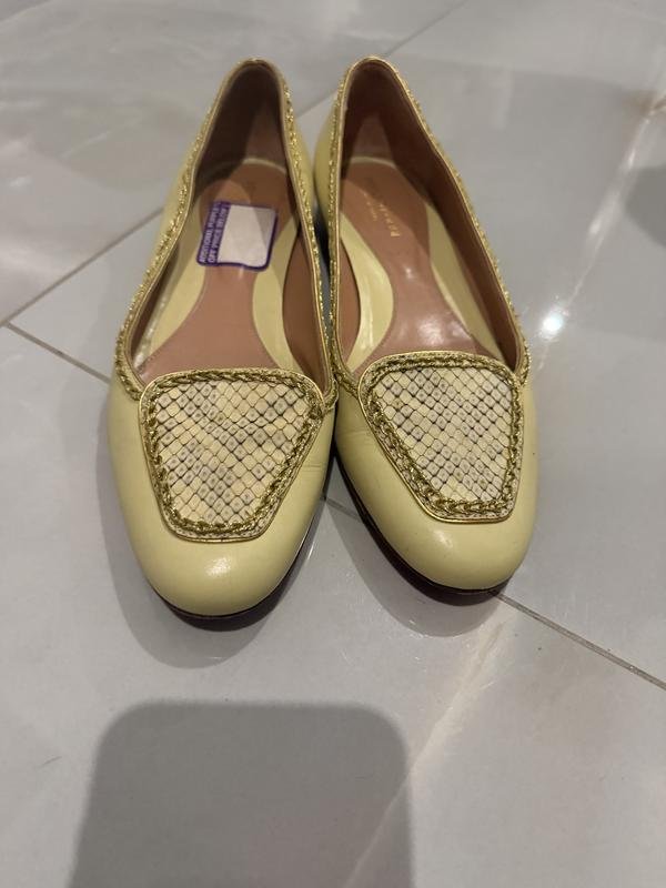 Women Sergio Rossi Loafers Yellow Leather 36