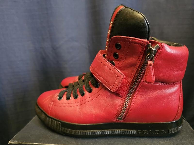 Damen Prada Stiefel Rot Leder 37
