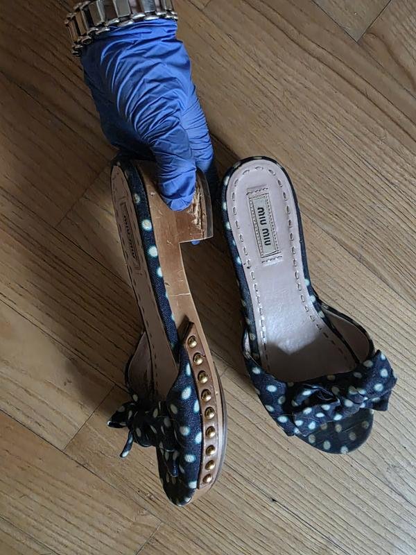 Donna Miu Miu Sandali Blu Navy Maglia 38,5