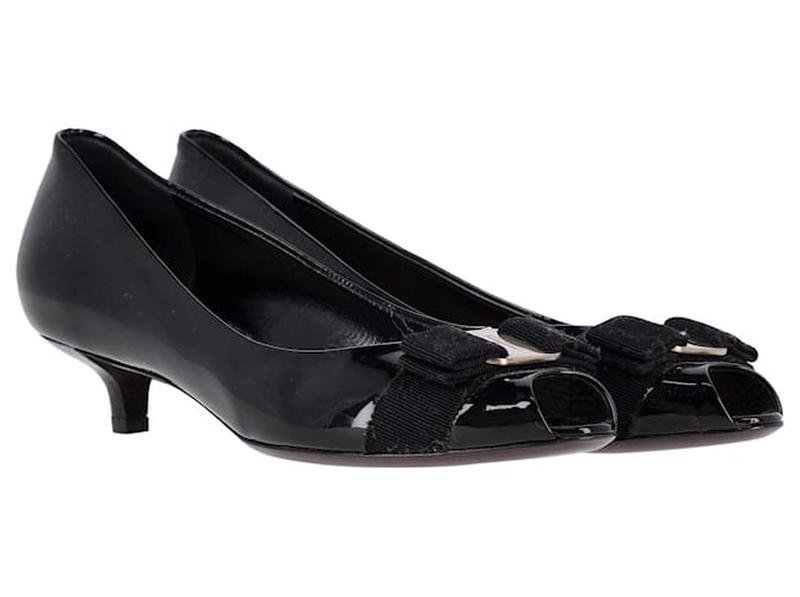 Donna Salvatore Ferragamo Tacchi Nero Pelle 39