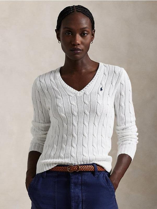 Women Ralph Lauren Sweater White Cotton S