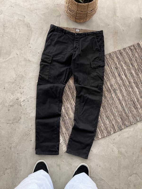 Men C.P. Company Trousers Black Cotton L