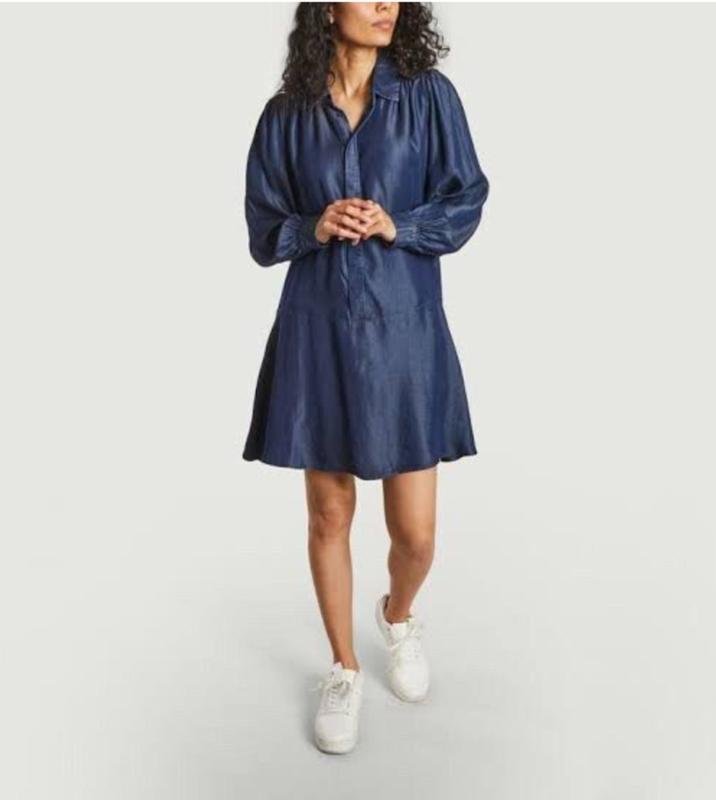 Damen Samsoe Samsoe Kleid Marineblau Lyocell M