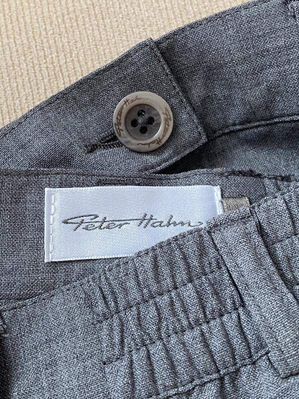 Donna Peter Hahn Pantaloni Grigi Lana 38