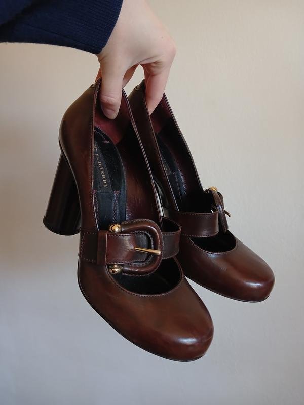 Donna Burberry Tacchi Marrone Pelle 37.5