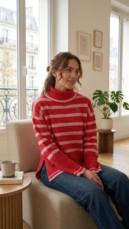 Women U.S. Polo Assn Sweater Pink Viscose S