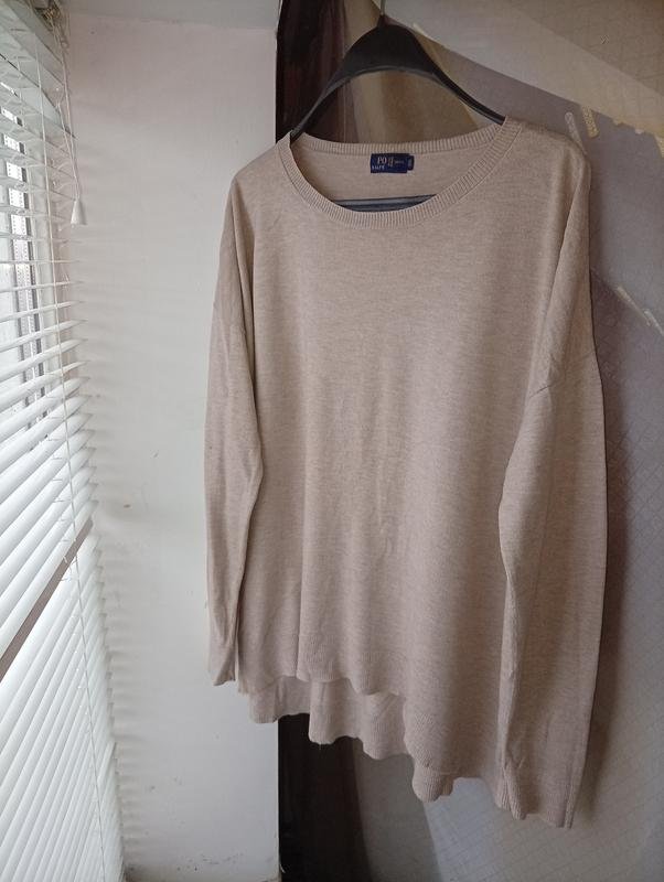 Damen Polo Ralph Lauren Pullover Beige Wolle L