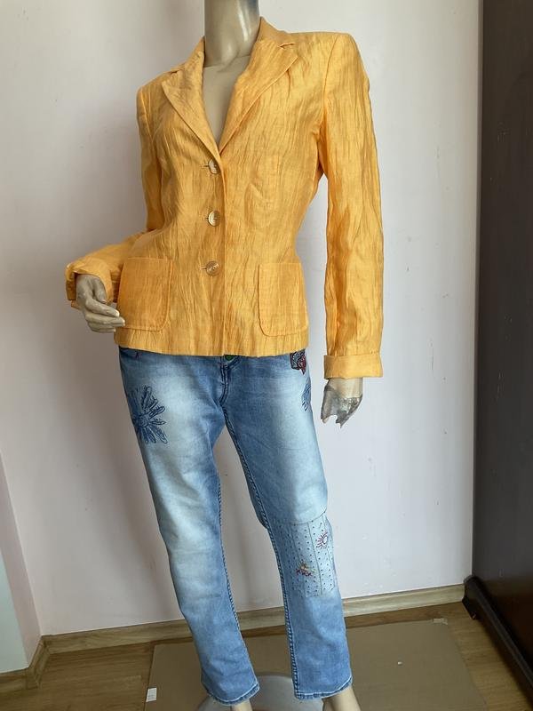 Donna Di Roberto Blazer Arancione Lino 36