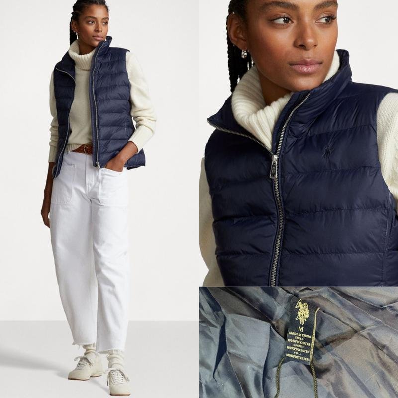 Damen Polo Ralph Lauren Weste Marineblau M