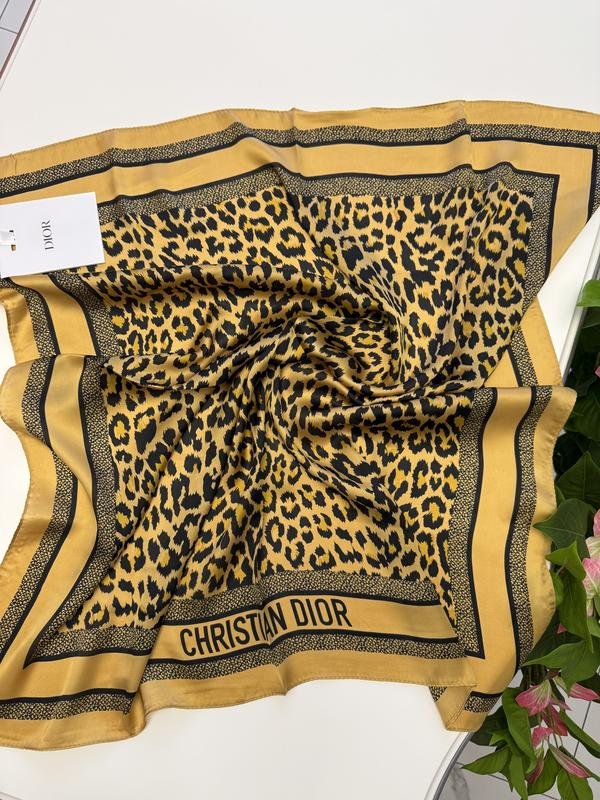 Christian Dior Платок Оранжевый Шелк