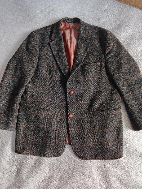 Donna Harris Tweed Blazer Multicolore Lana XXL