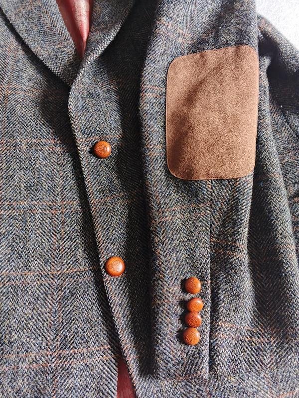 Donna Harris Tweed Blazer Multicolore Lana XXL