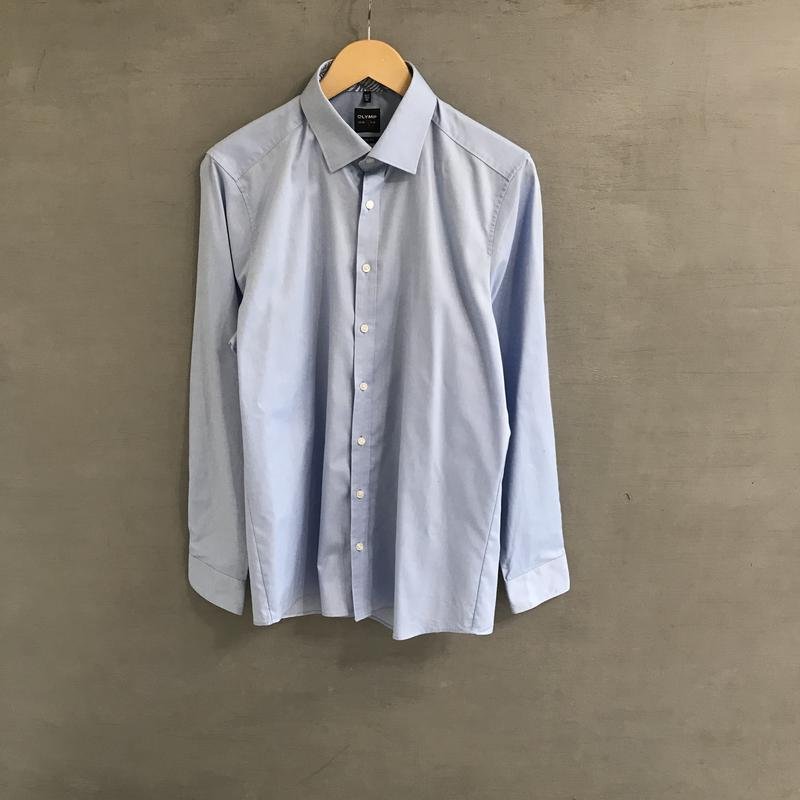 Мужской Olymp Сорочка Голубая Хлопок L