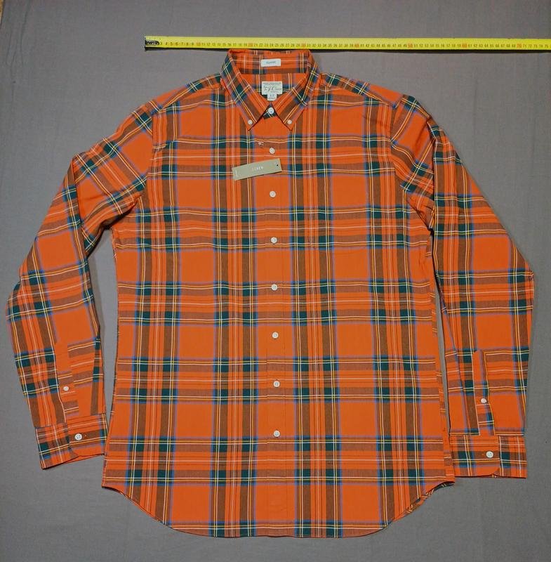 Мужской J.Crew Рубашка Оранжевая Хлопок L