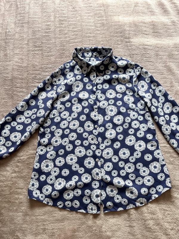 Women Hawes & Curtis Shirt Navy Viscose L