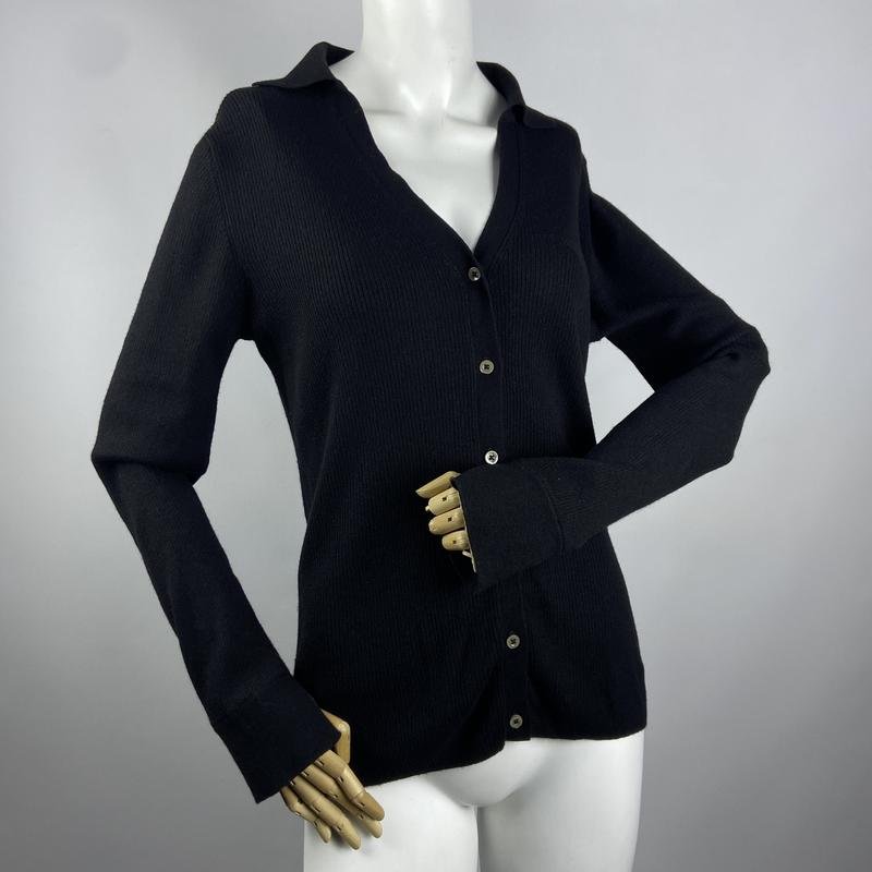 Damen Massimo Dutti Pullover Schwarz Viskose L