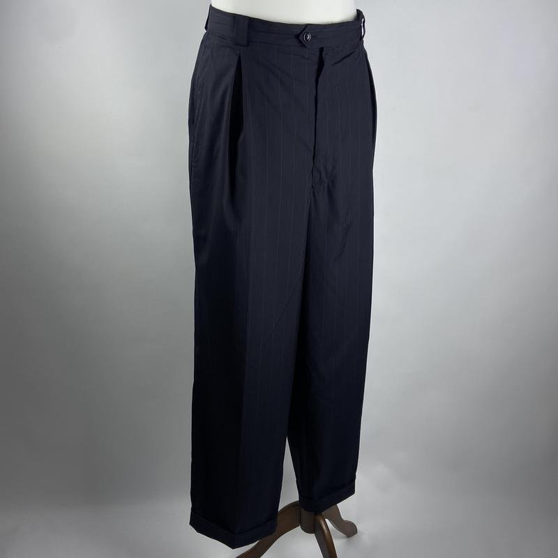 Мужской Armani Collezioni Брюки Тёмно-синий Шерсть