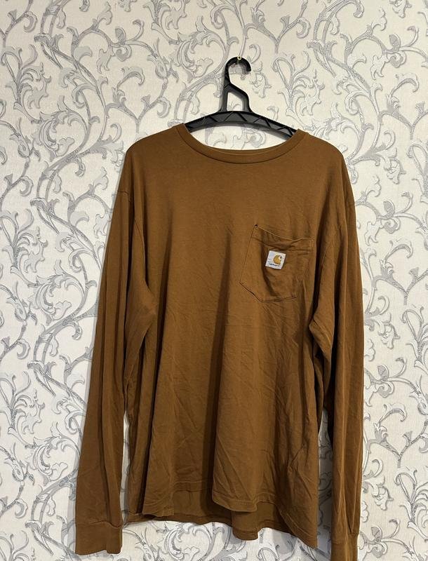 Мужской Carhartt Лонгслив Коричневый XL