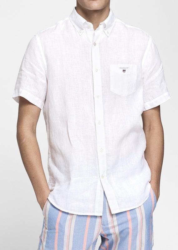 Homme Gant Chemise Blanche Lin XXL