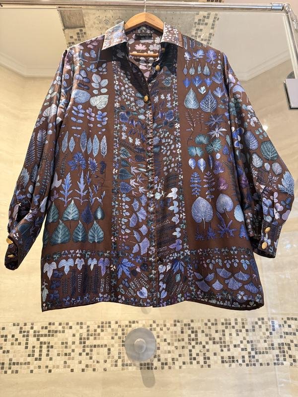Donna Gucci Camicia Marrone Seta S
