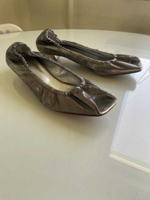 Damen Coccinelle Absätze Silber Leder 39