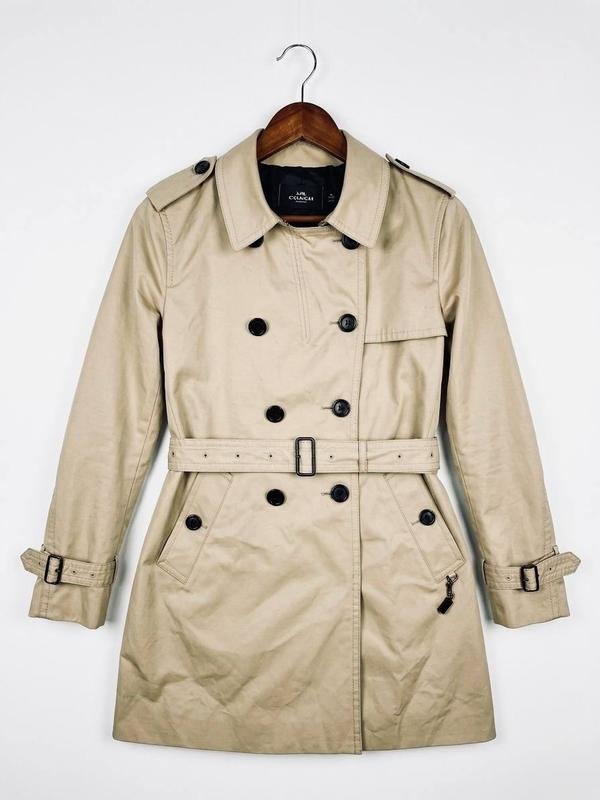 Женский Coach Пальто Бежевый Хлопок L