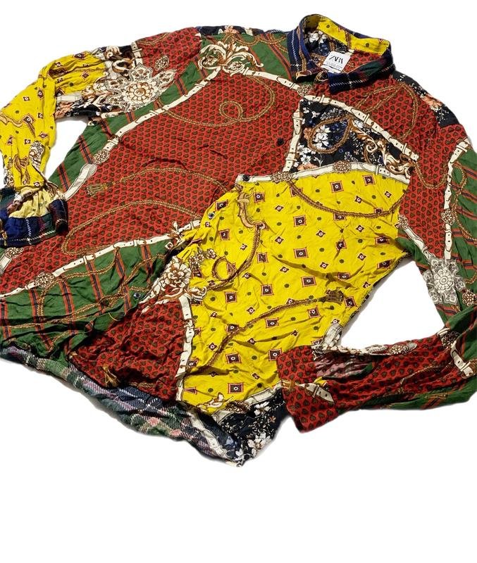 Мужской ZARA Рубашка Разноцветный Вискоза XL