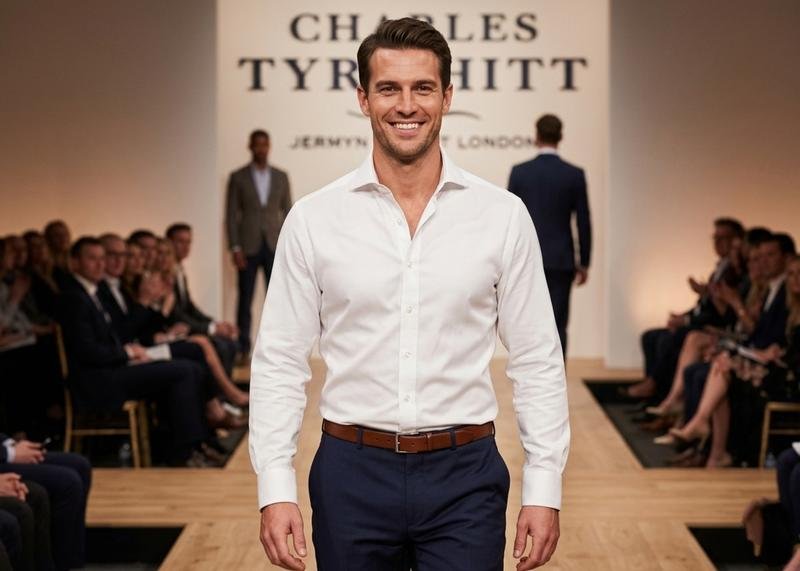 Мужская Charles Tyrwhitt Рубашка Белая Хлопок M