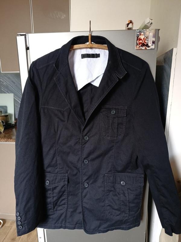 Herren AllSaints Sakko Schwarz Baumwolle 50