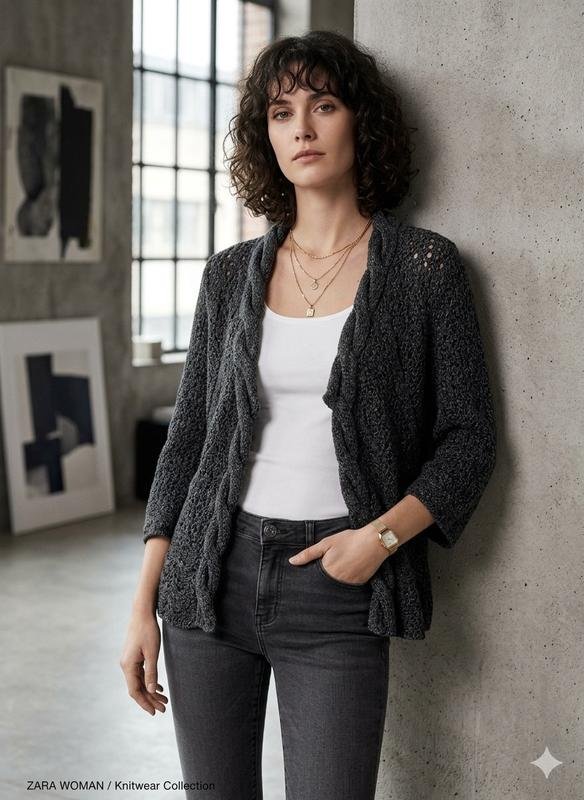 Женский DKNY Свитер Серый Акрил M