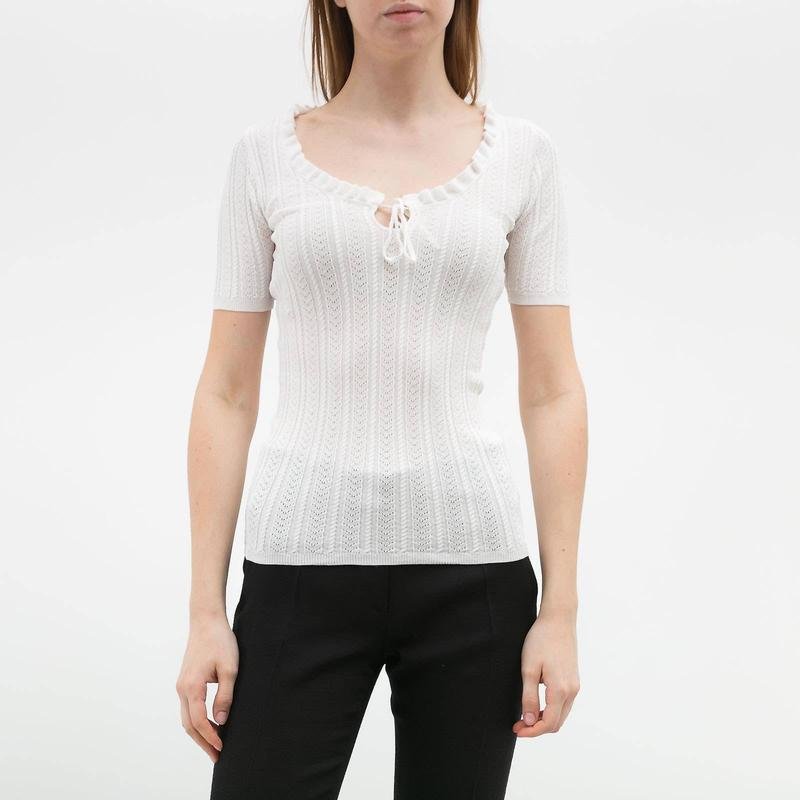 Femme Sandro Paris Chemisier Blanc Élasthanne M