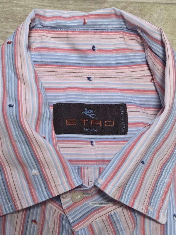 Uomo Etro Camicia Rosa Cotone M
