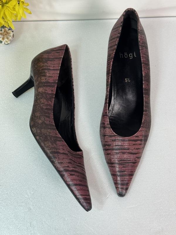 Women Hogl Heels Burgundy Leather 38.5