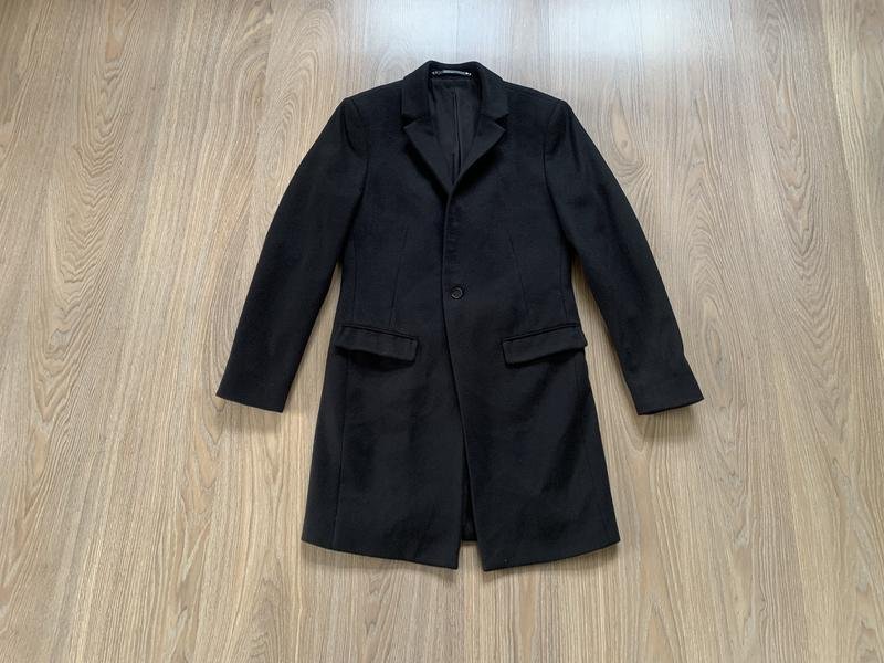 Herren AllSaints Mantel Schwarz Wolle XS