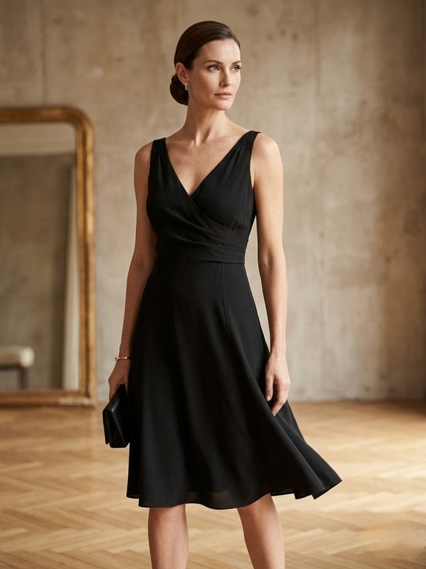 Femme Armani Collezioni Robe Noire Soie 40