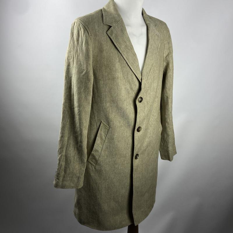 Homme Sand Manteau Beige Lin XL