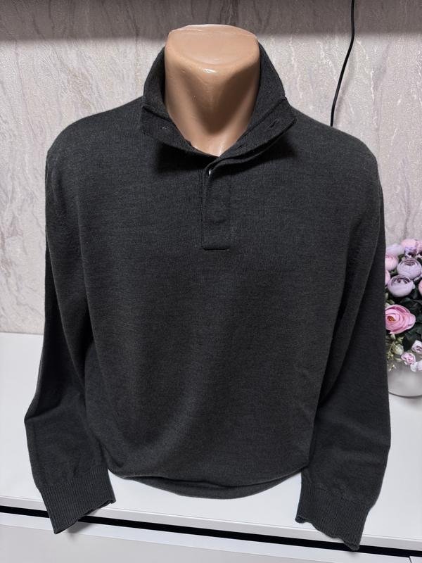 Men Charles Tyrwhitt Sweater Grey Wool L