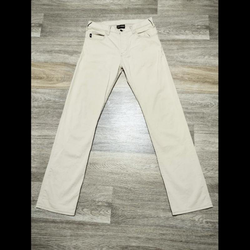 Homme Emporio Armani Pantalons Beige Coton 30