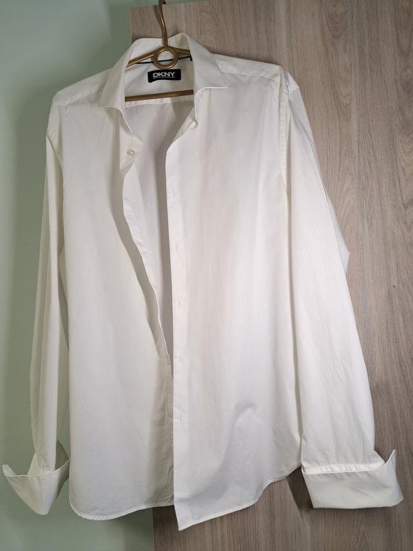 Uomo DKNY Camicia Bianca Cotone L