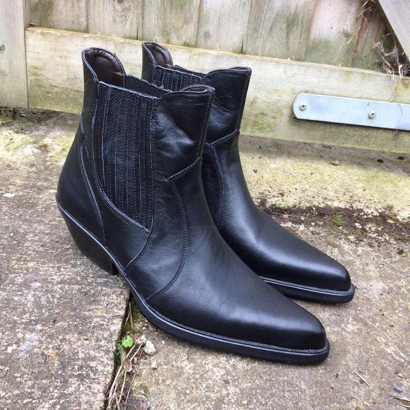 Мужские Roberto Santi Сапоги Чёрные Кожа 40