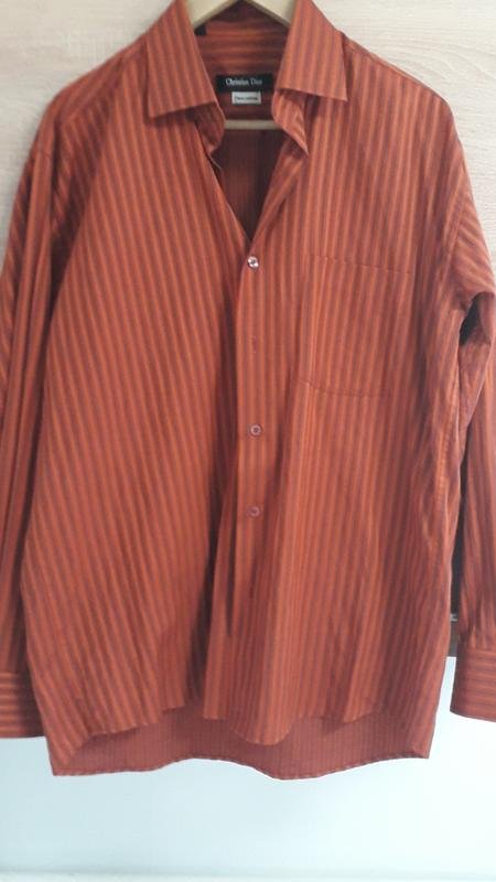 Uomo Christian Dior Camicia Arancione Cotone M