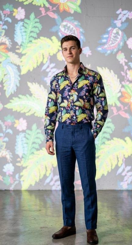 Herren Hawes & Curtis Hemd Mehrfarbig Polyester S