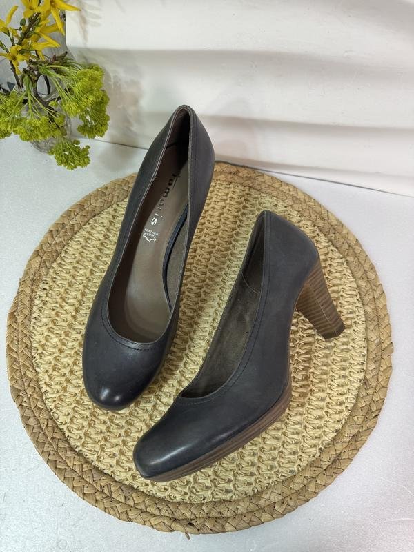 Damen Tamaris Absatzschuhe Anthrazit Leder 40