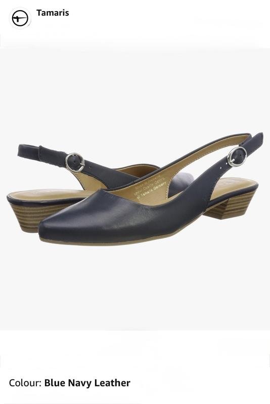 Women Tamaris Heels Navy Leather 38