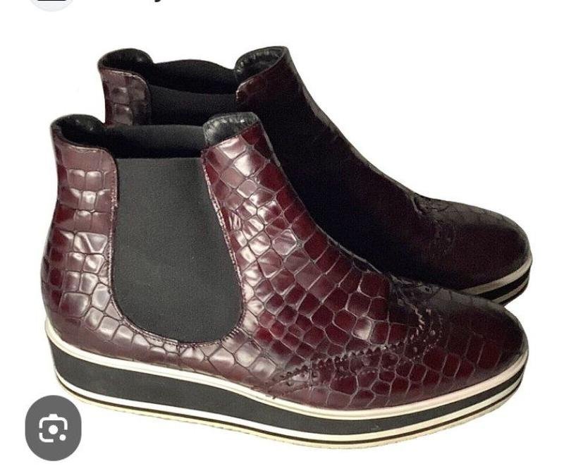 Donna Dune London Stivali Chelsea Borgogna Pelle
