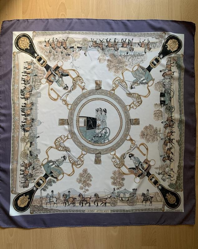 Women Hermes Scarf Multicolor Silk 90x88