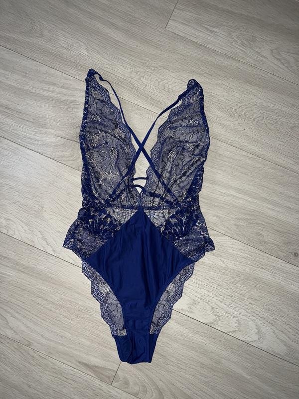 Femme Etam Robe Bleu Marine Dentelle S