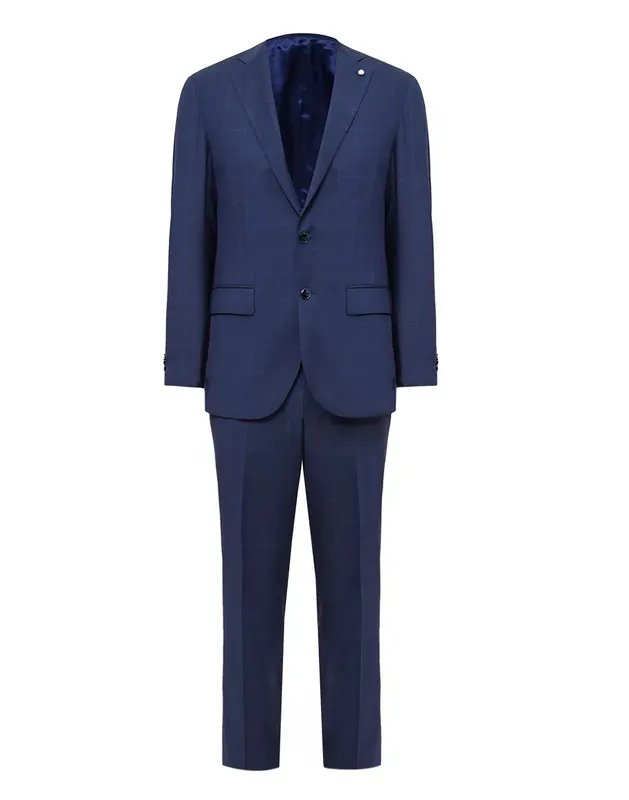 Homme Cacharel Costume Bleu Marine Laine 46