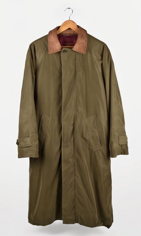 Men Mulberry Trench Coat Khaki Wool M