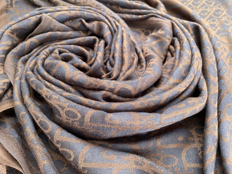 Donna Christian Dior Sciarpa Marrone Cotone